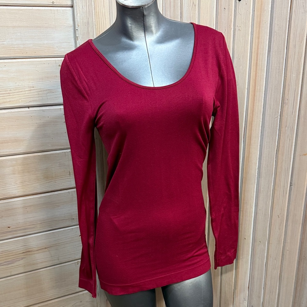 Chic Long Sleeve Burgundy Blouse